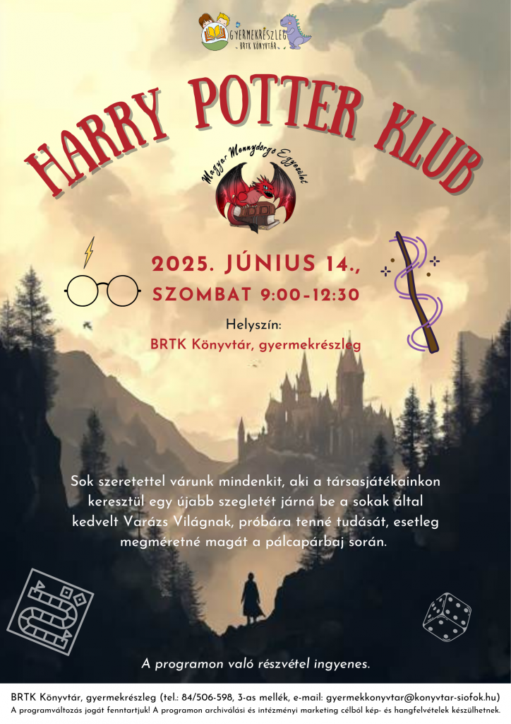 2025.06.14. Harry Potter Klub Plakat
