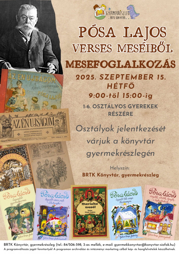 2025.09.15. Pósa Lajos Mesefoglalkozas Plakat