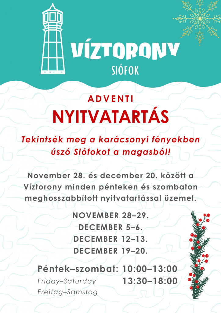 2025 viztorony adventi nyitvatartas